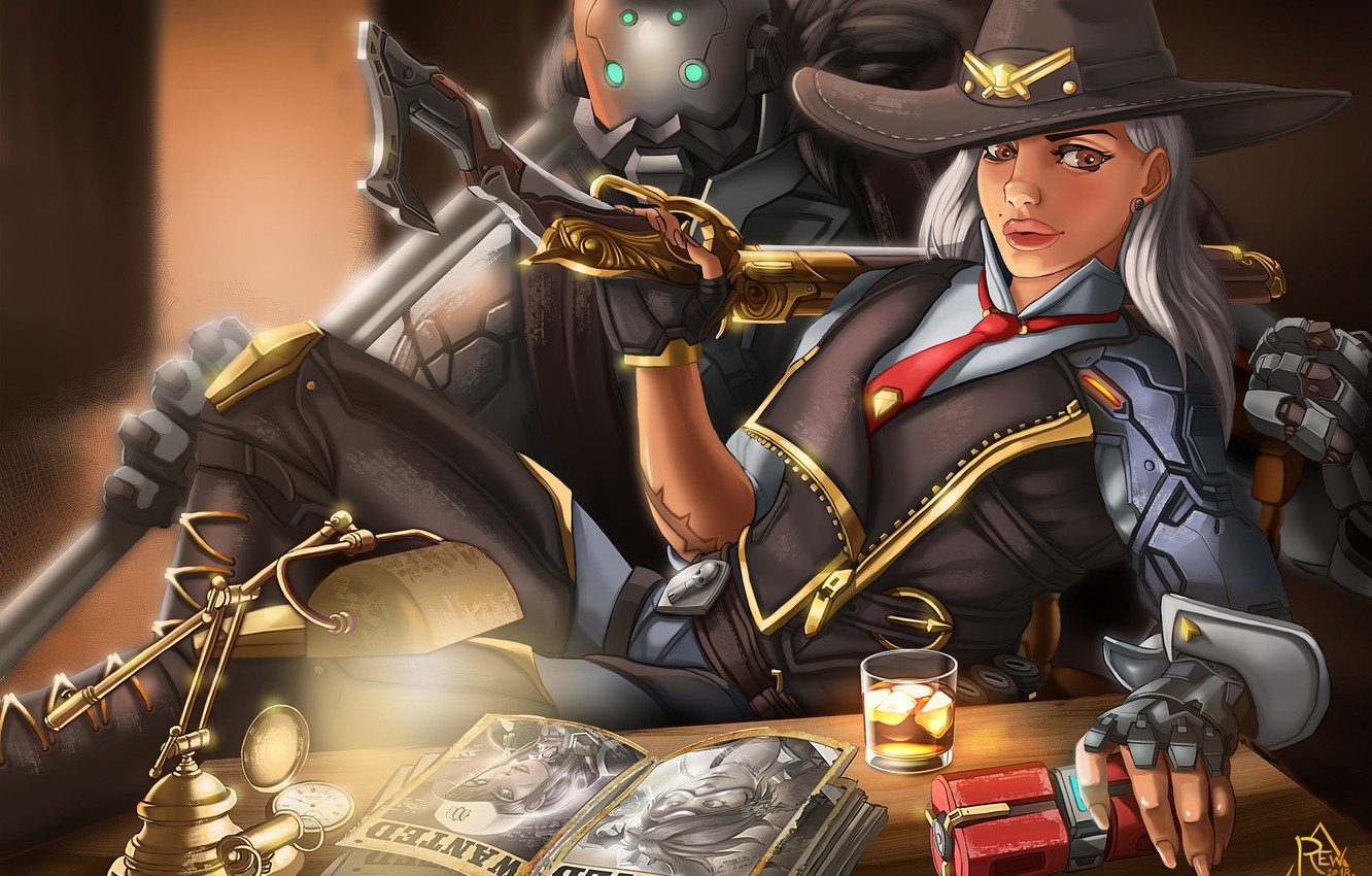 Photo Wallpaper Girl, Disaster, Face, Eyes, Blizzard, - Overwatch Ashe And Bob Fanart - HD Wallpaper 