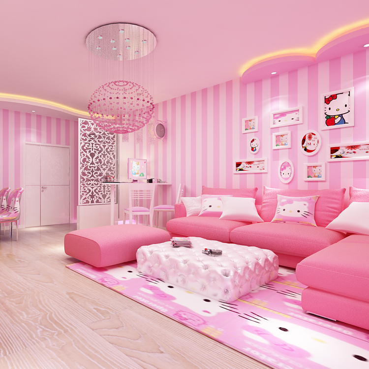 Bright Pink Pale Pink Stripes Vertical Stripes Wallpaper - Room Wallpaper For Girls - HD Wallpaper 