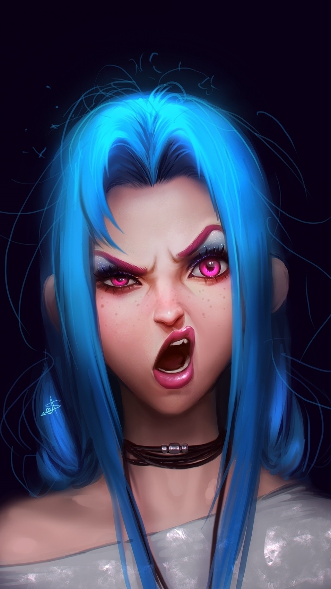 Data Src League Of Legends Phone Wallpapers For Macbook - Jinx League Of Legends Wallpaper Face - HD Wallpaper 