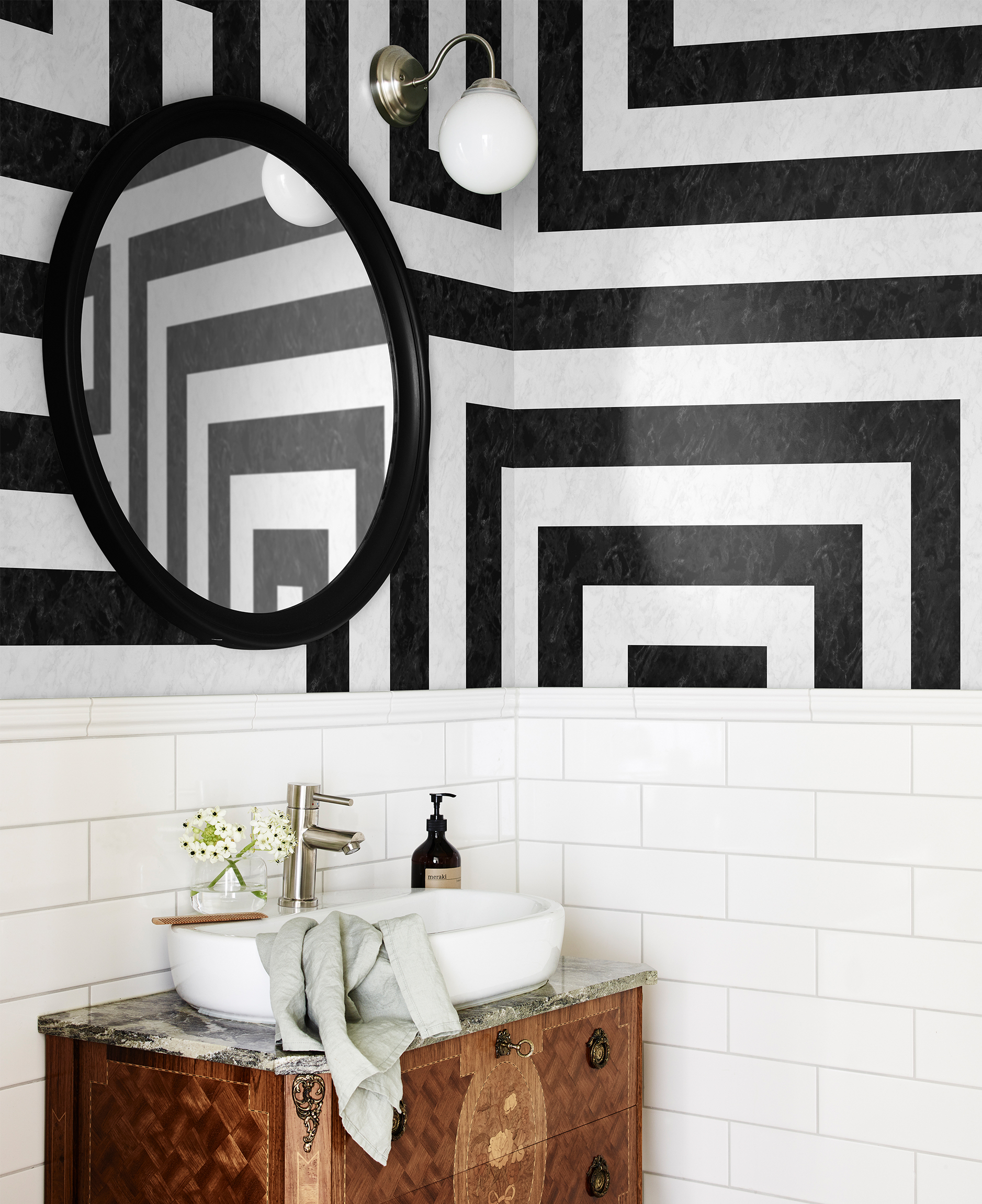 Black And White Stripes Aesthetics - HD Wallpaper 