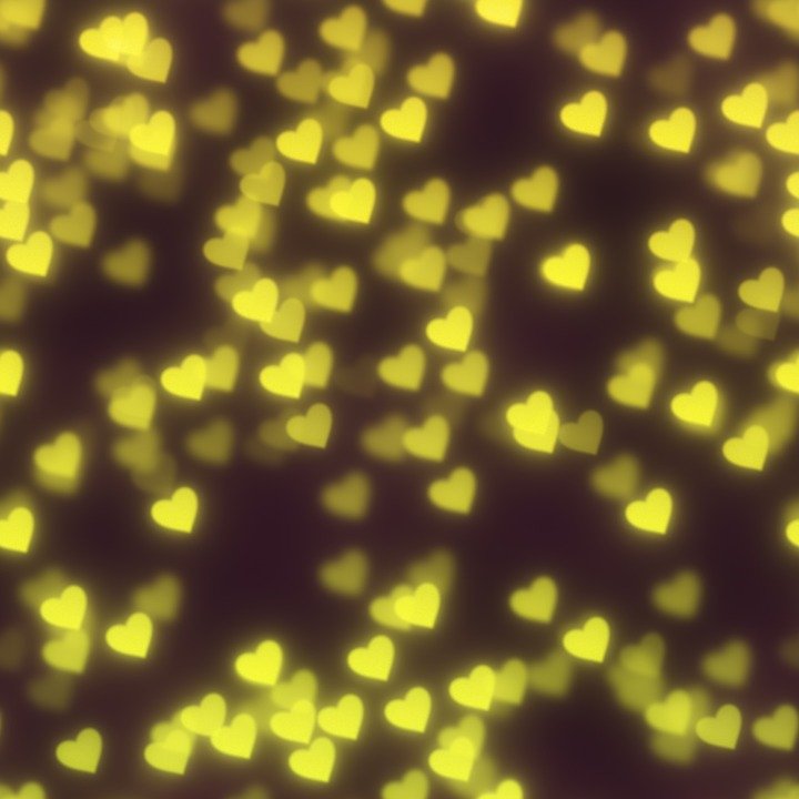 Bokeh, Hearts, Yellow, Wallpaper, Background, Lights - Yellow Hearts - HD Wallpaper 