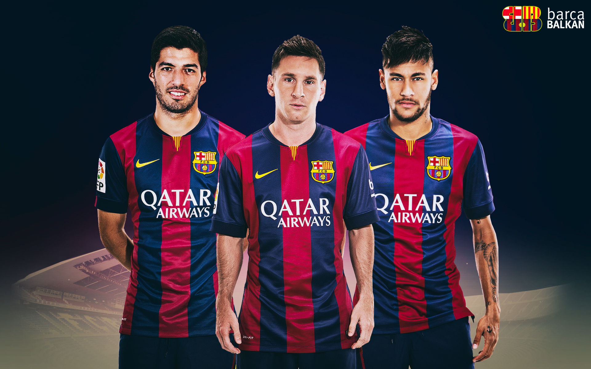 Fc Barcelona Messi Neymar Suarez - HD Wallpaper 