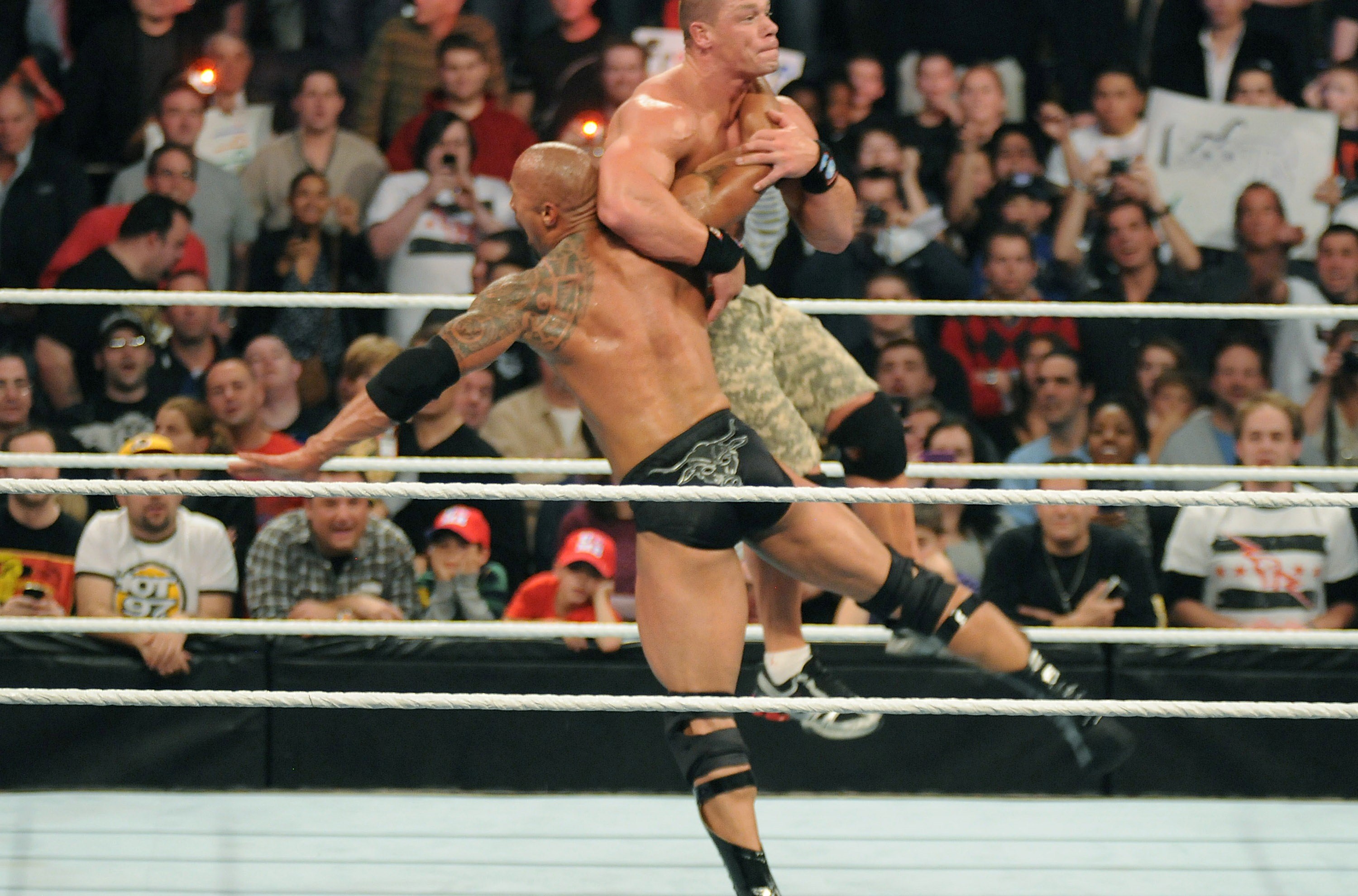 Rock And John Cena Wwe Fight Hd Wallpapers - Rock And John Cena - HD Wallpaper 