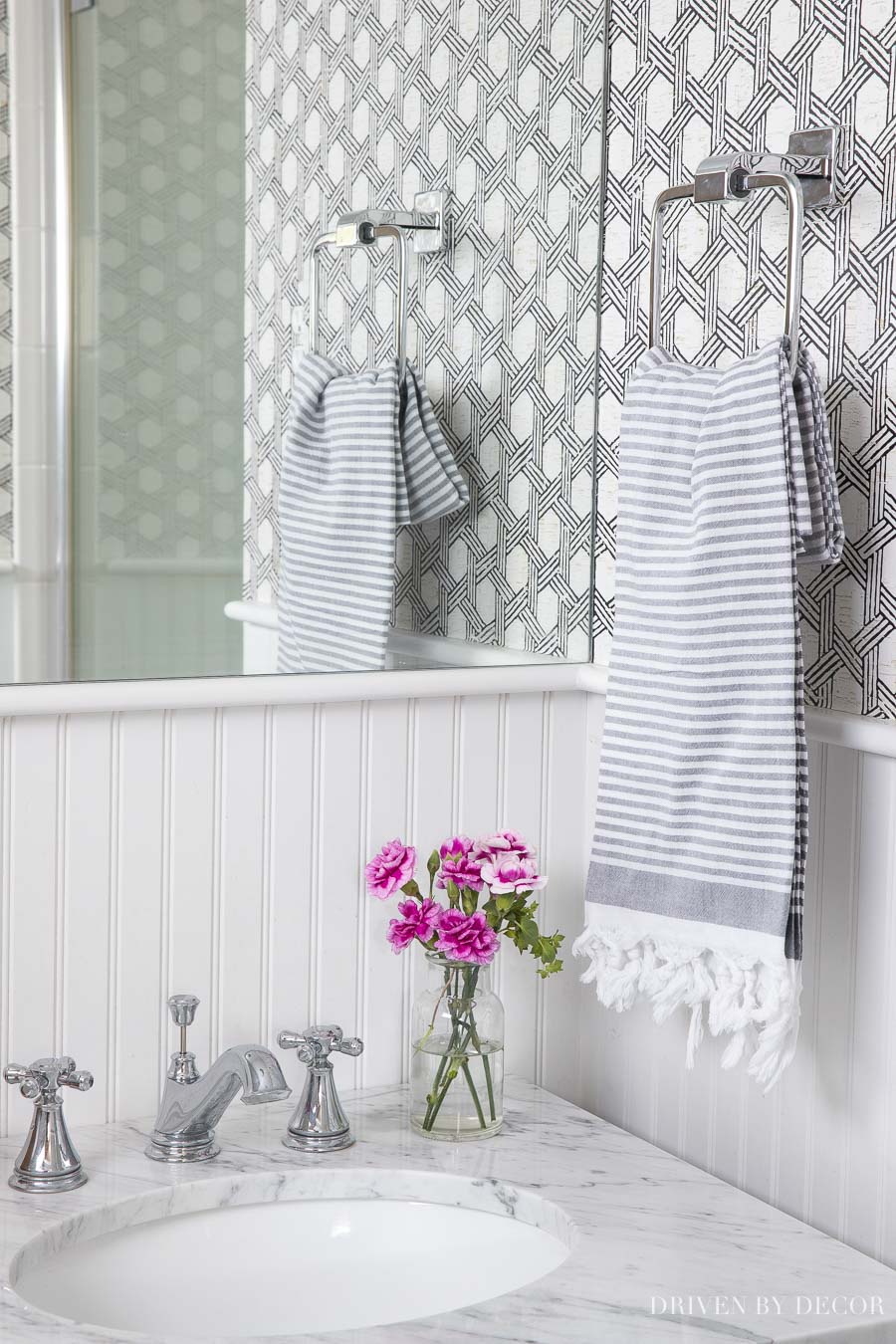 Loving This Black And White Geometric Cork Wallpaper - Serena And Lily Owens - HD Wallpaper 