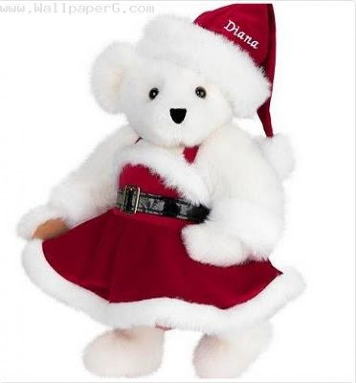 Cute Christmas Teddy Bear - HD Wallpaper 