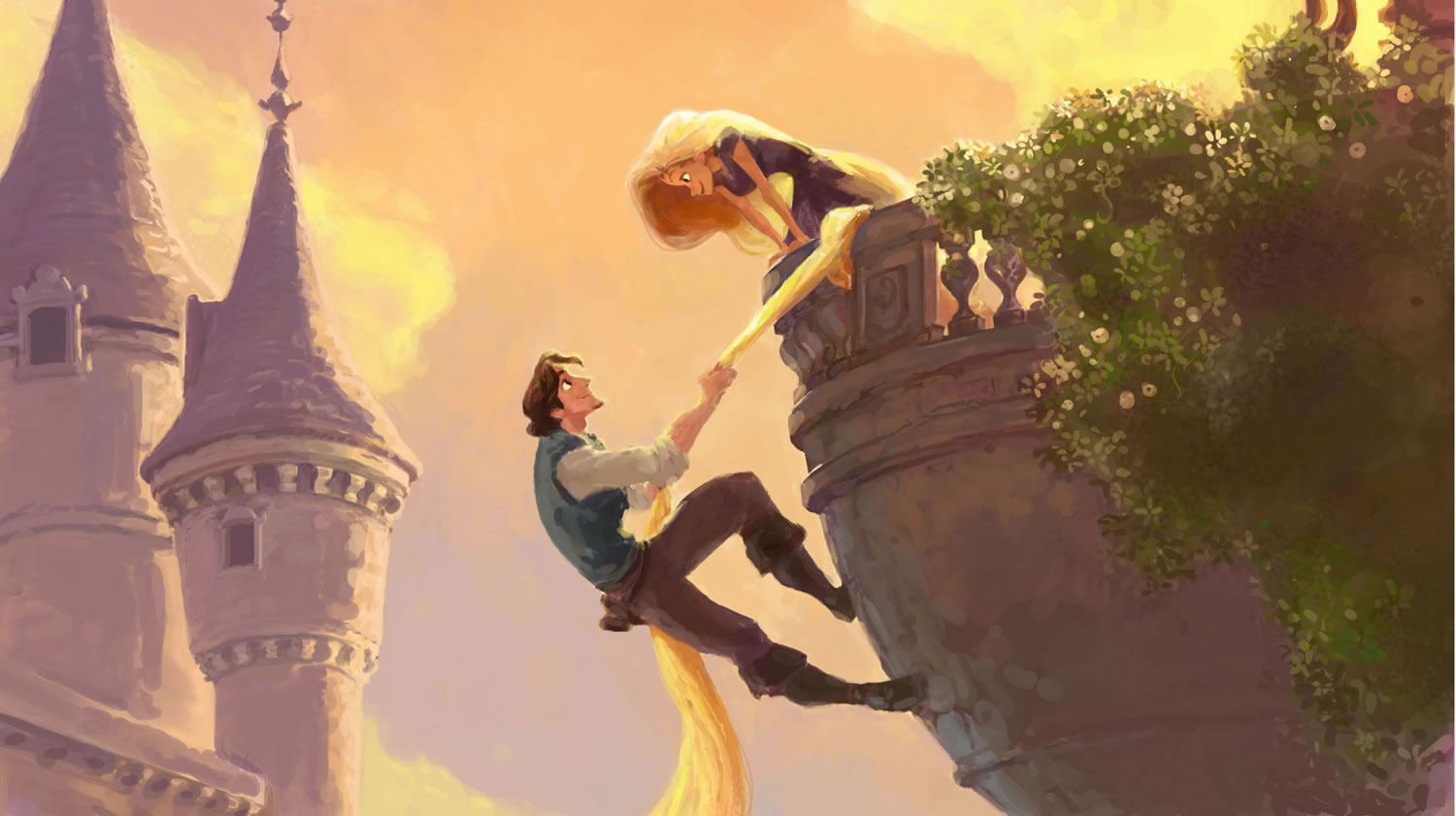 Concept Art Of Flynn And Rapunzel From Disney S Movie - Tangled Concept Art - HD Wallpaper 