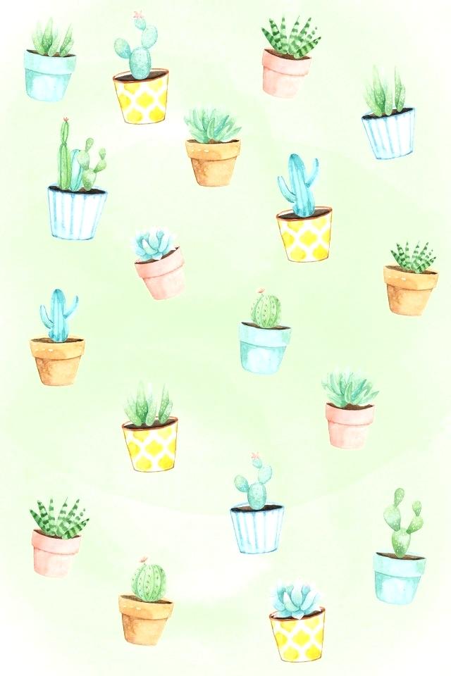 Phone Wallpaper Background Succulent Cactus Watercolor - Watercolor Background For Phone - HD Wallpaper 