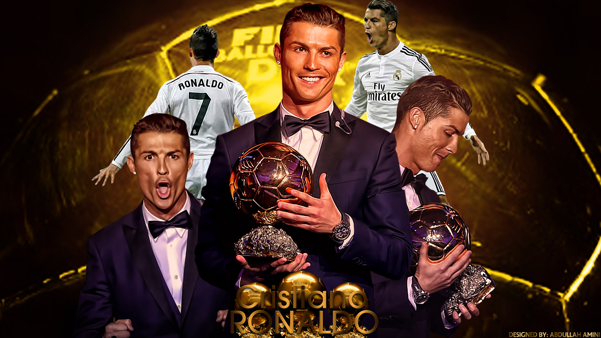 Cristiano Ronaldo Wins 2017 Ballon D’or - Cristiano Ronaldo Ballon D Or 2017 - HD Wallpaper 