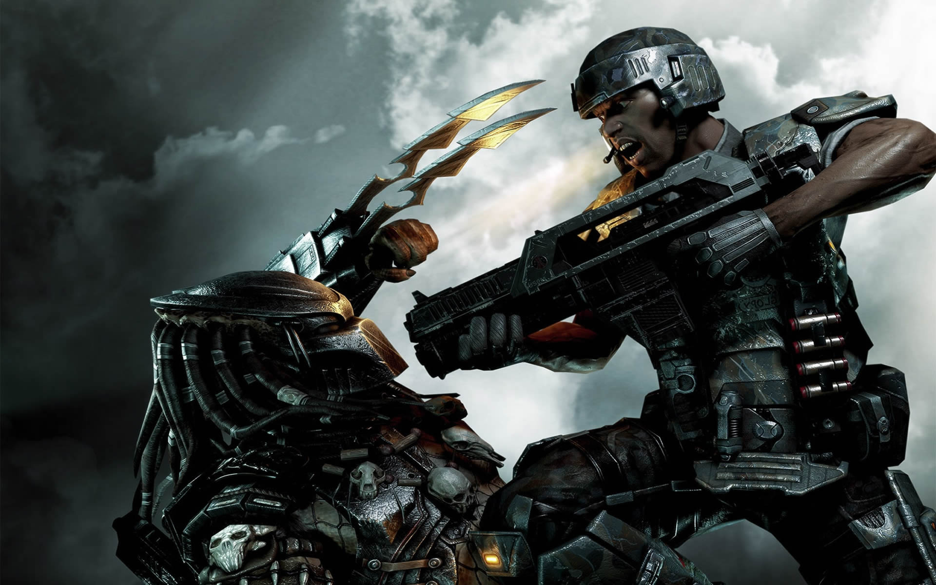 Marine Beating Predator - Alien Vs Predator Marines - HD Wallpaper 