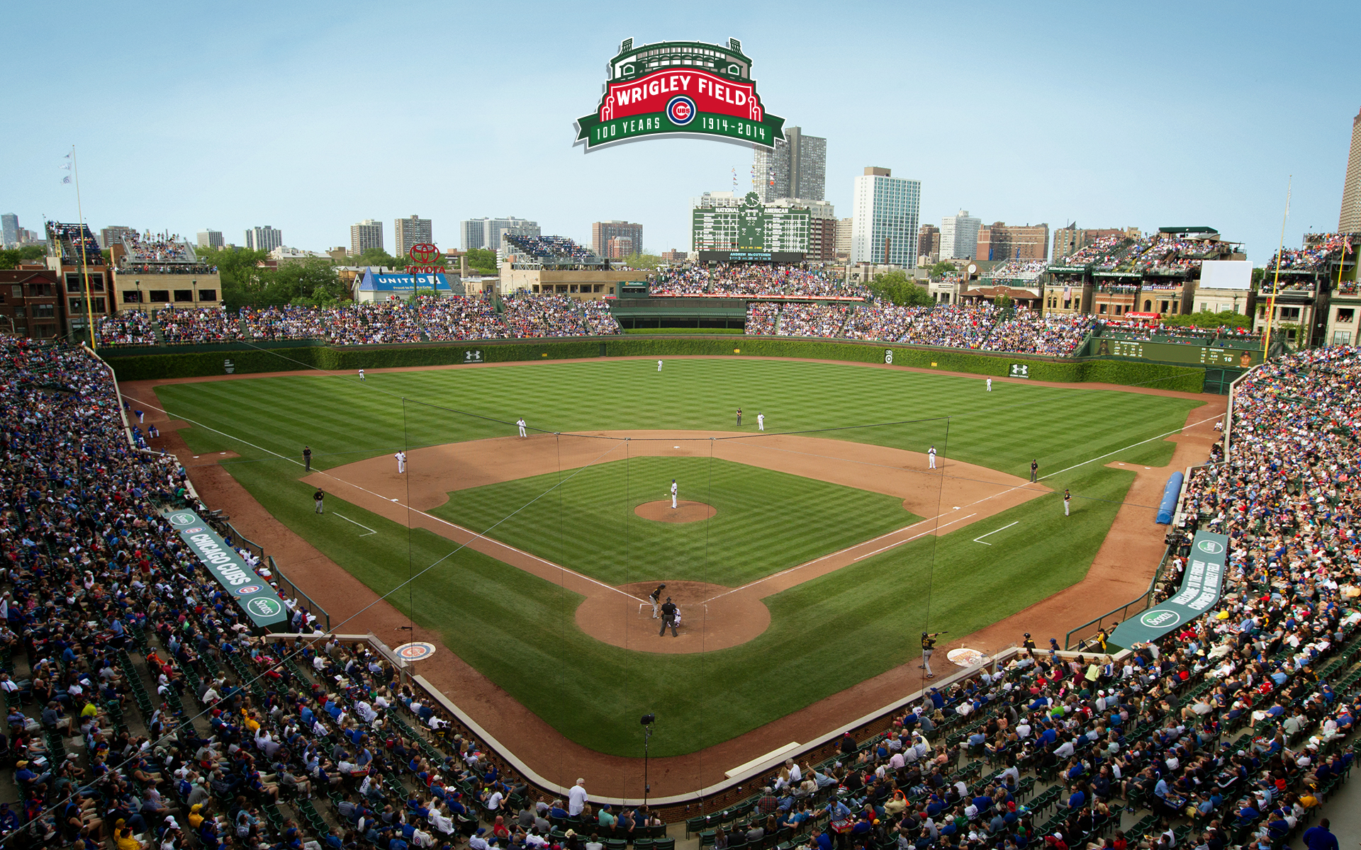 Wrigley Field From Home Plate - HD Wallpaper 