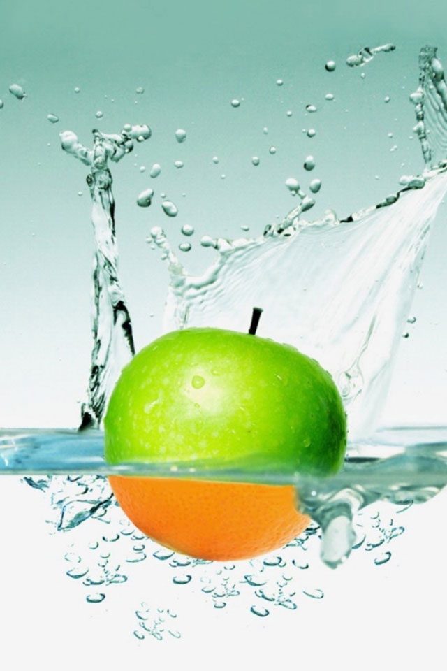 Hd Creative Apple In Water Iphone 4s Wallpapers - Water In Food Industry -  640x960 Wallpaper 