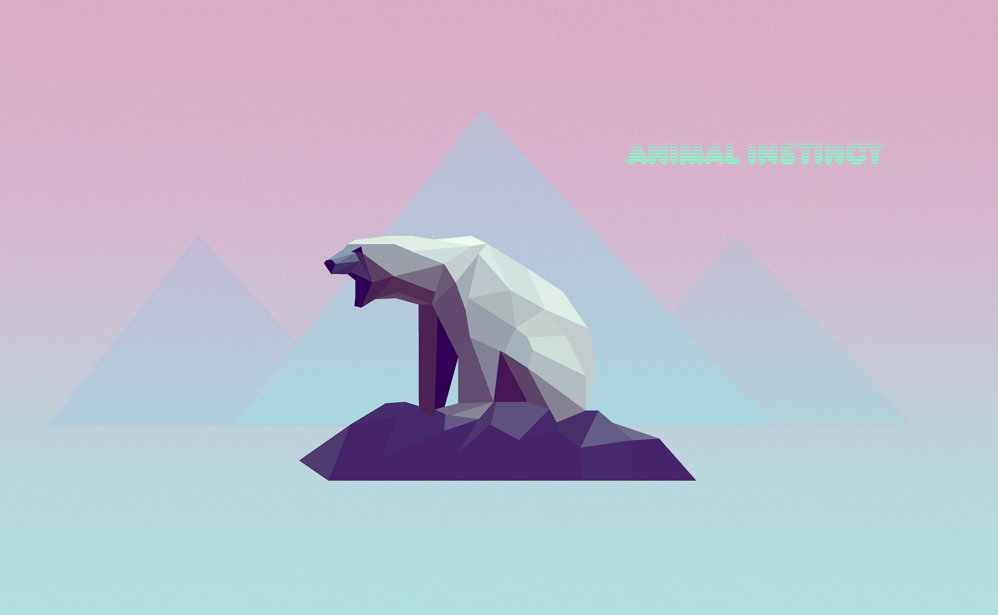 Low Poly Polar Bear - HD Wallpaper 