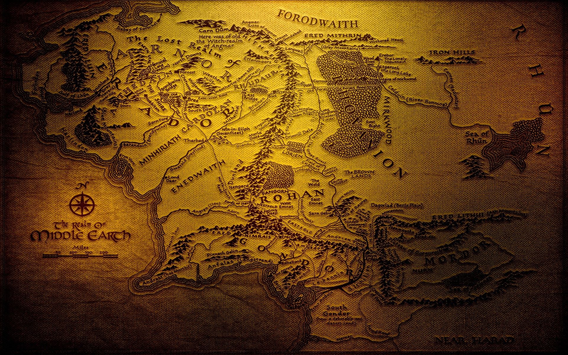 Lord Of The Rings Wallpaper Map - HD Wallpaper 
