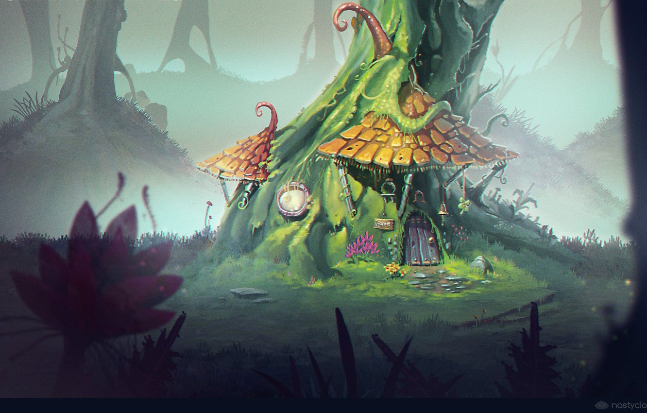 Photo Wallpaper Tree, House, Housing, Concept Art, - Tree House Concept Art - HD Wallpaper 