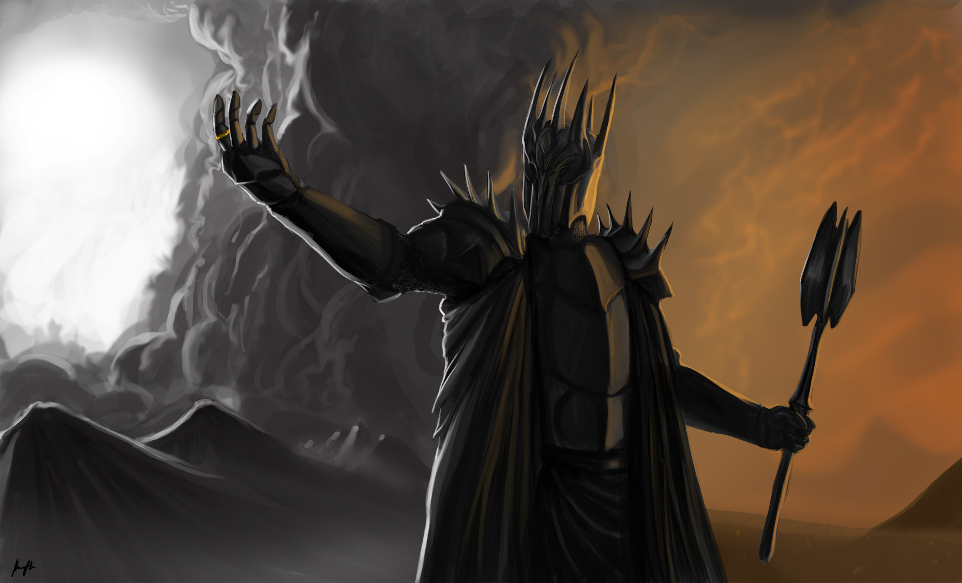 Lord Of The Rings Sauron Art - HD Wallpaper 