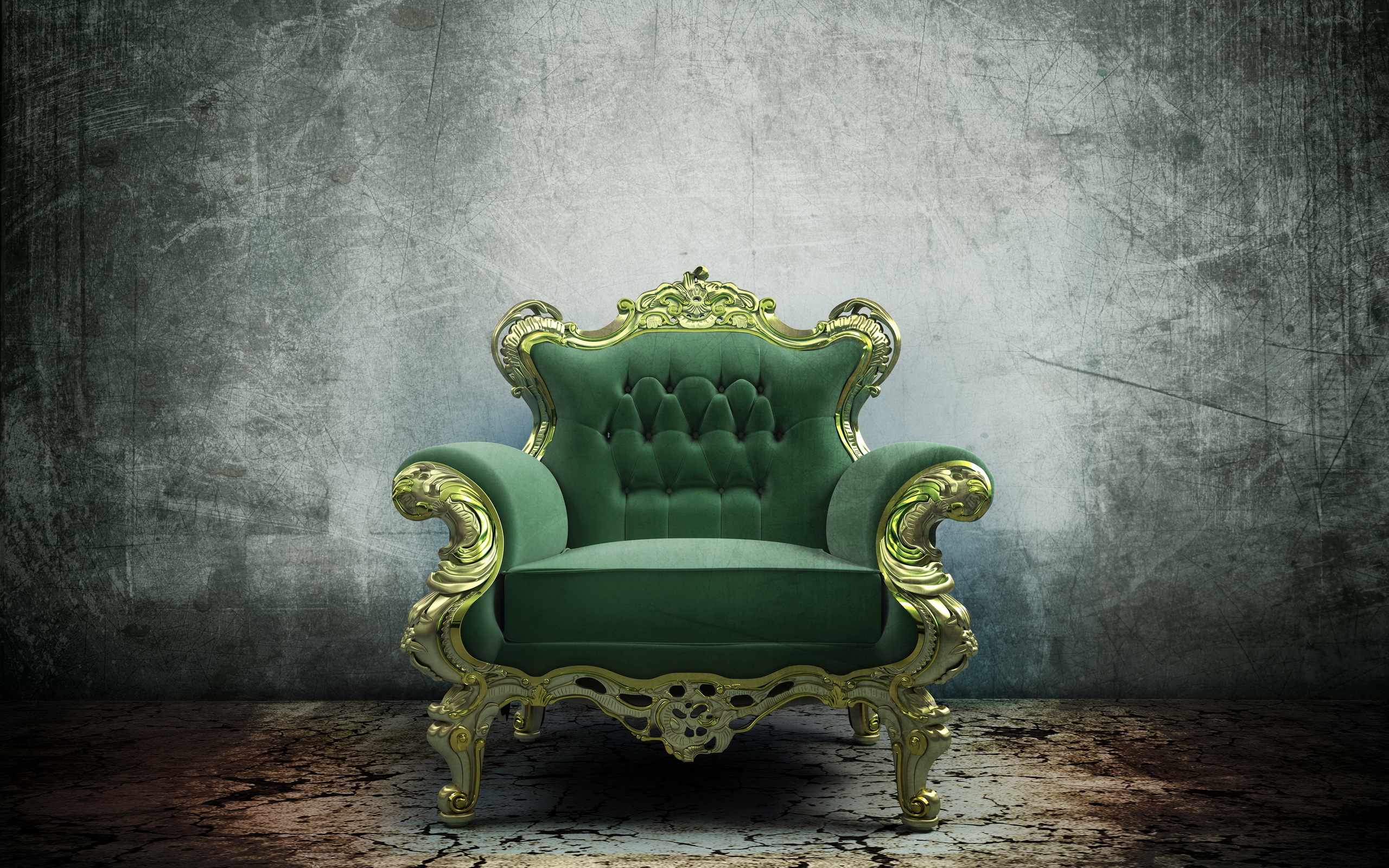 Royal Green Chair - HD Wallpaper 