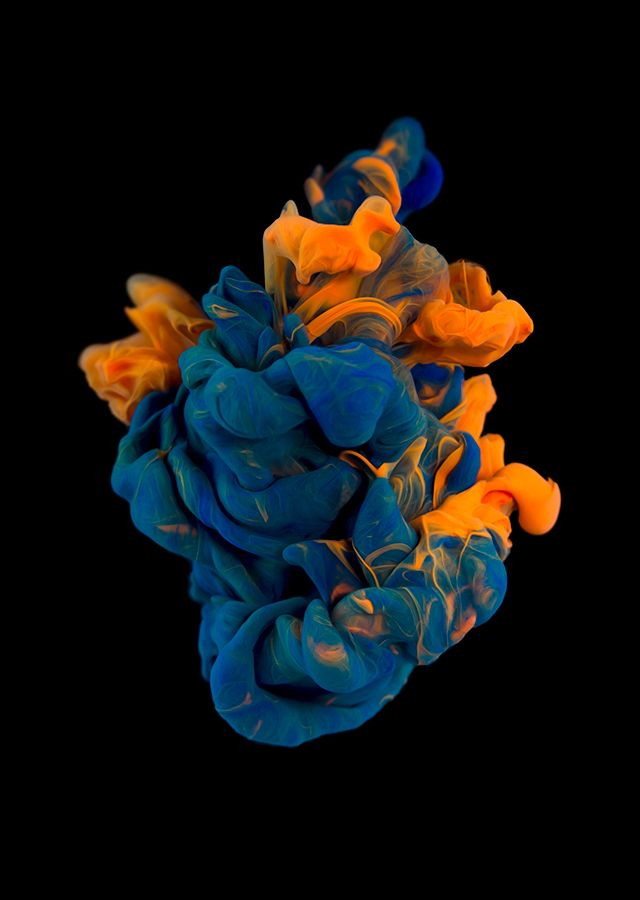 Blue And Orange Ink - HD Wallpaper 