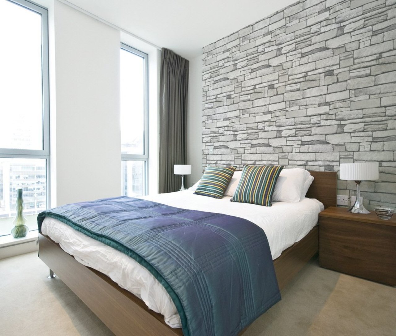 Teal Bedroom Wallpaper Uk - HD Wallpaper 