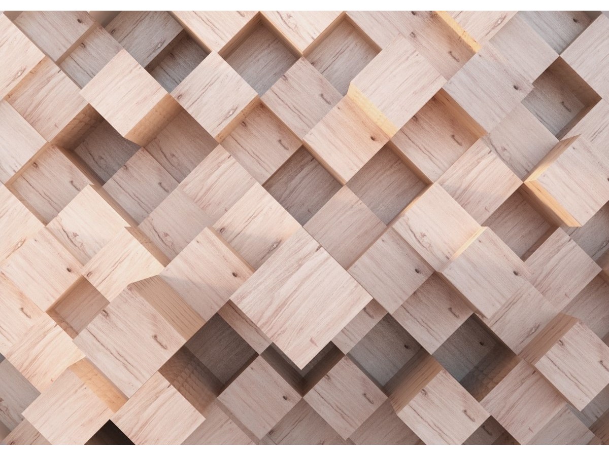 Wood Block Mural Wall - HD Wallpaper 