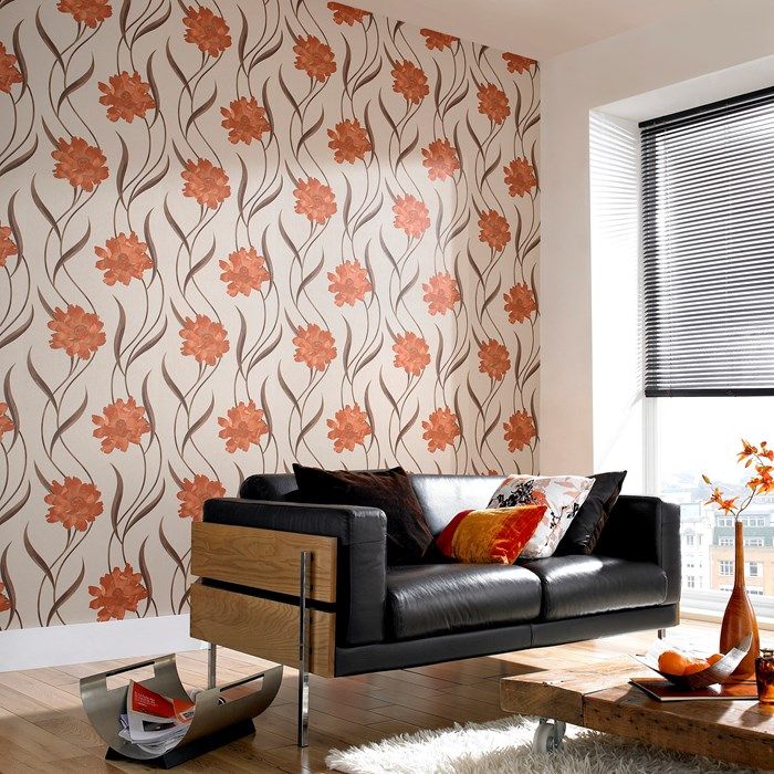 Floral Wallpaper Burnt Orange 700x700 Wallpaper teahub.io