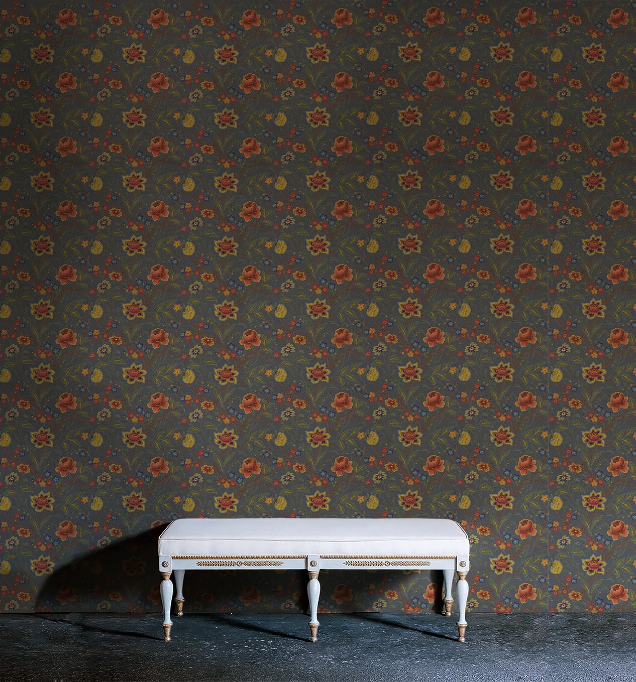Baroque Flowers 04 Wallpapers Elusio Antique Design - Bench - HD Wallpaper 