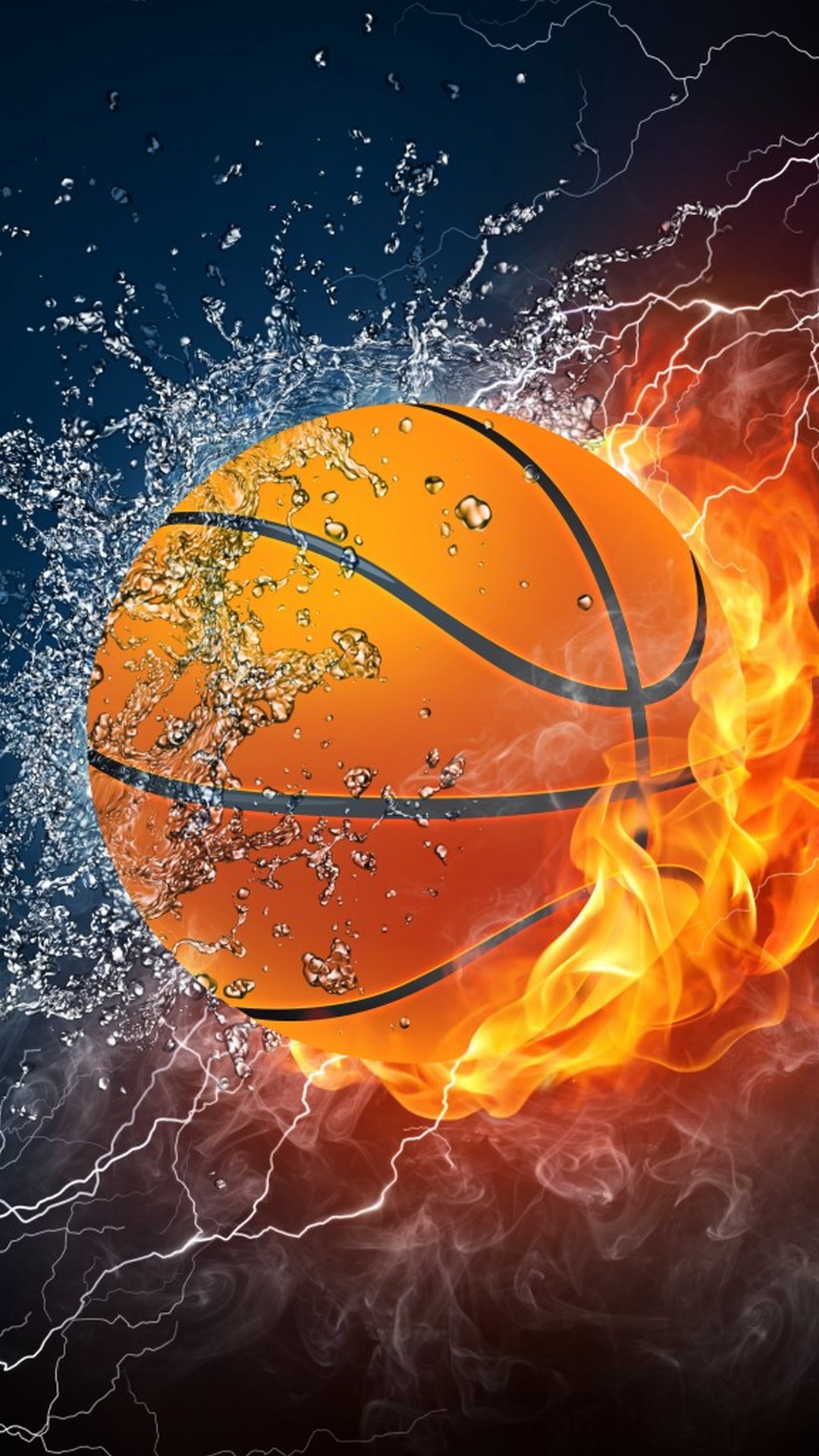 Basketball Mobile Wallpaper With Image Dimensions Pixel - Basketball Fire  And Ice - 1080x1920 Wallpaper 