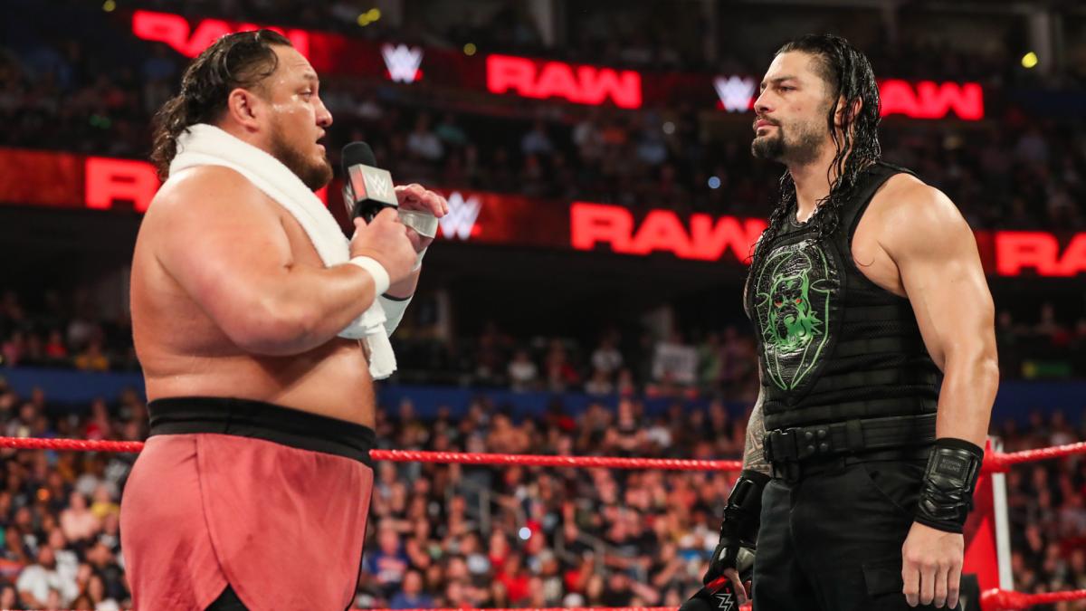 Roman Reigns Samoa Joe Wwe Monday Raw - Bray Wyatt Vs The Fiend - HD Wallpaper 