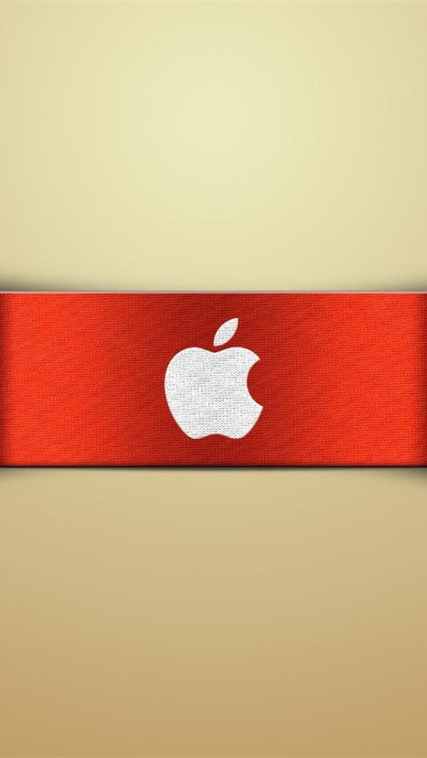 Apple Logo On A Red Ribbon Wallpaper - HD Wallpaper 