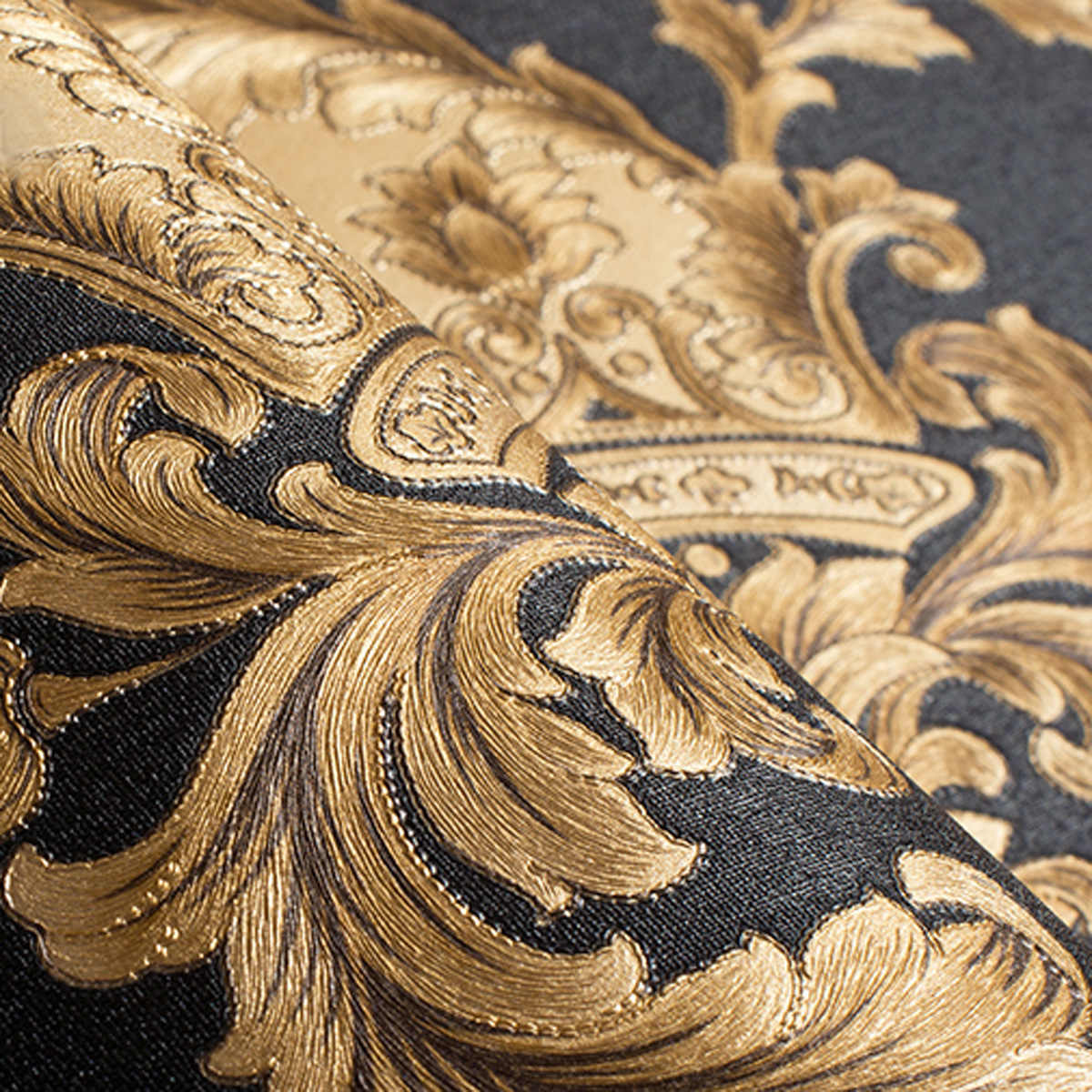 High Grade Black Gold Luxury Embossed Texture Metallic - Wallpaper - HD Wallpaper 