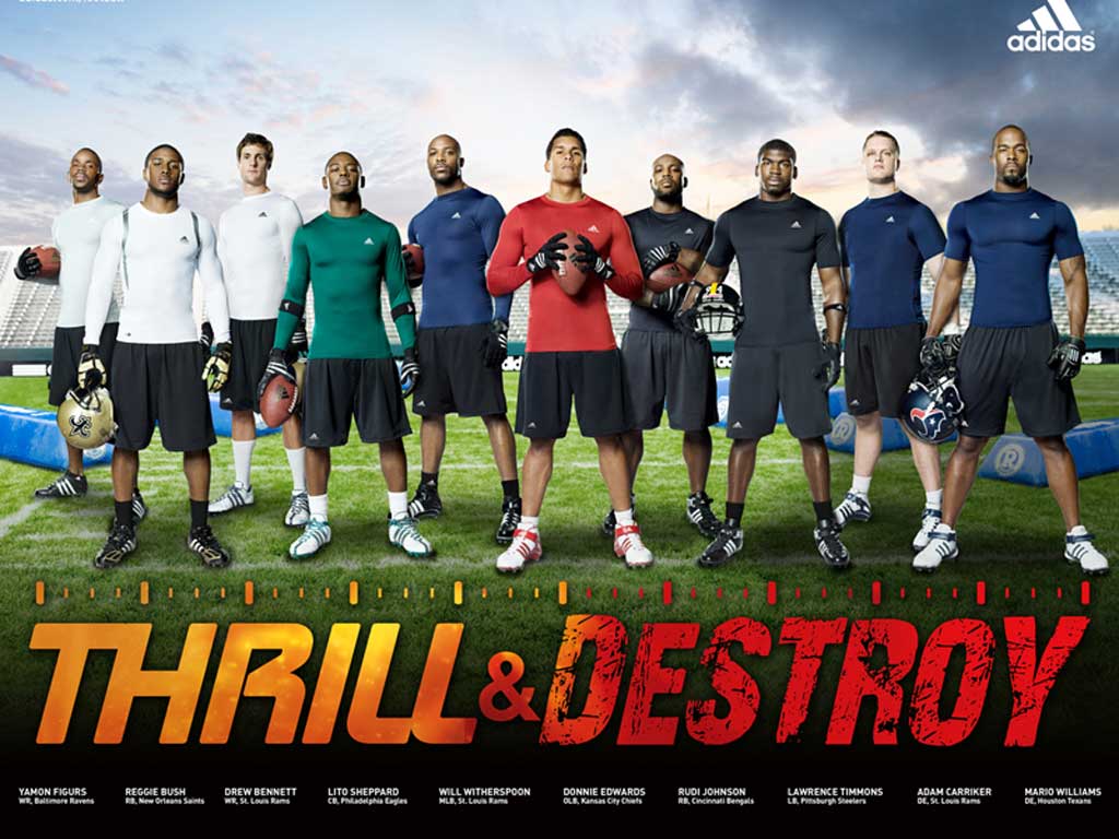 Adidas Thrill And Destroy Football Players Nfl - Adidas American Football Players - HD Wallpaper 