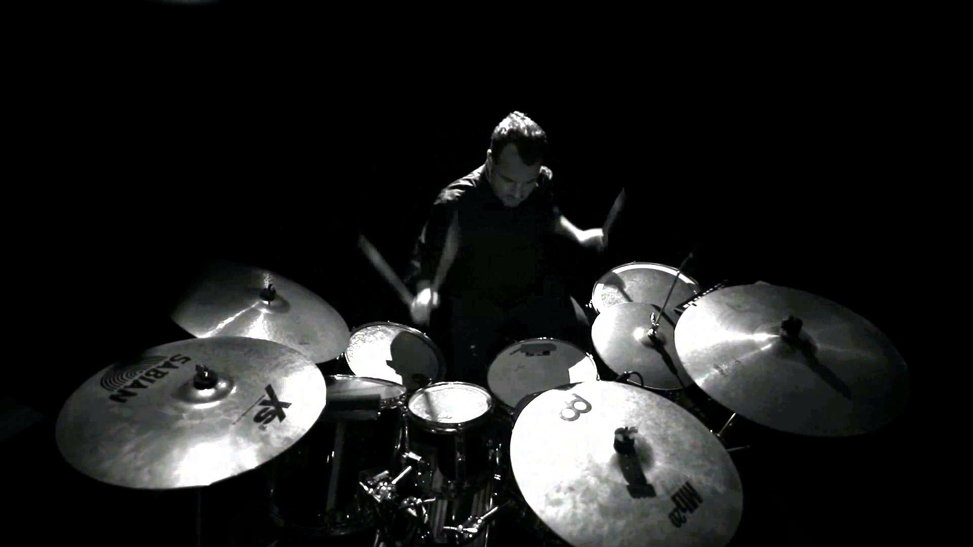 Drum Set Black Widescreen Desktop Wallpaper - Black And White Drums - HD Wallpaper 