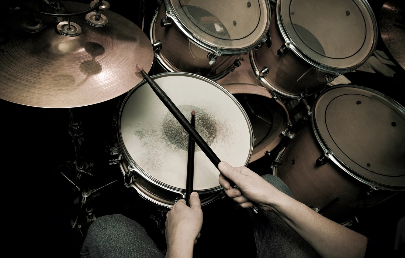 Photo Wallpaper Blur, Drums, Tool, Drum, Installation, - Ударная Установка Обои - HD Wallpaper 