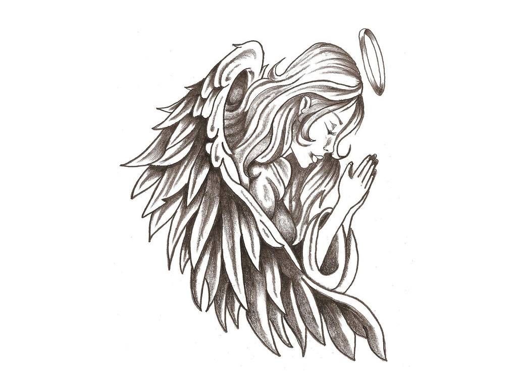 Praying Angel Tattoo Designs - HD Wallpaper 