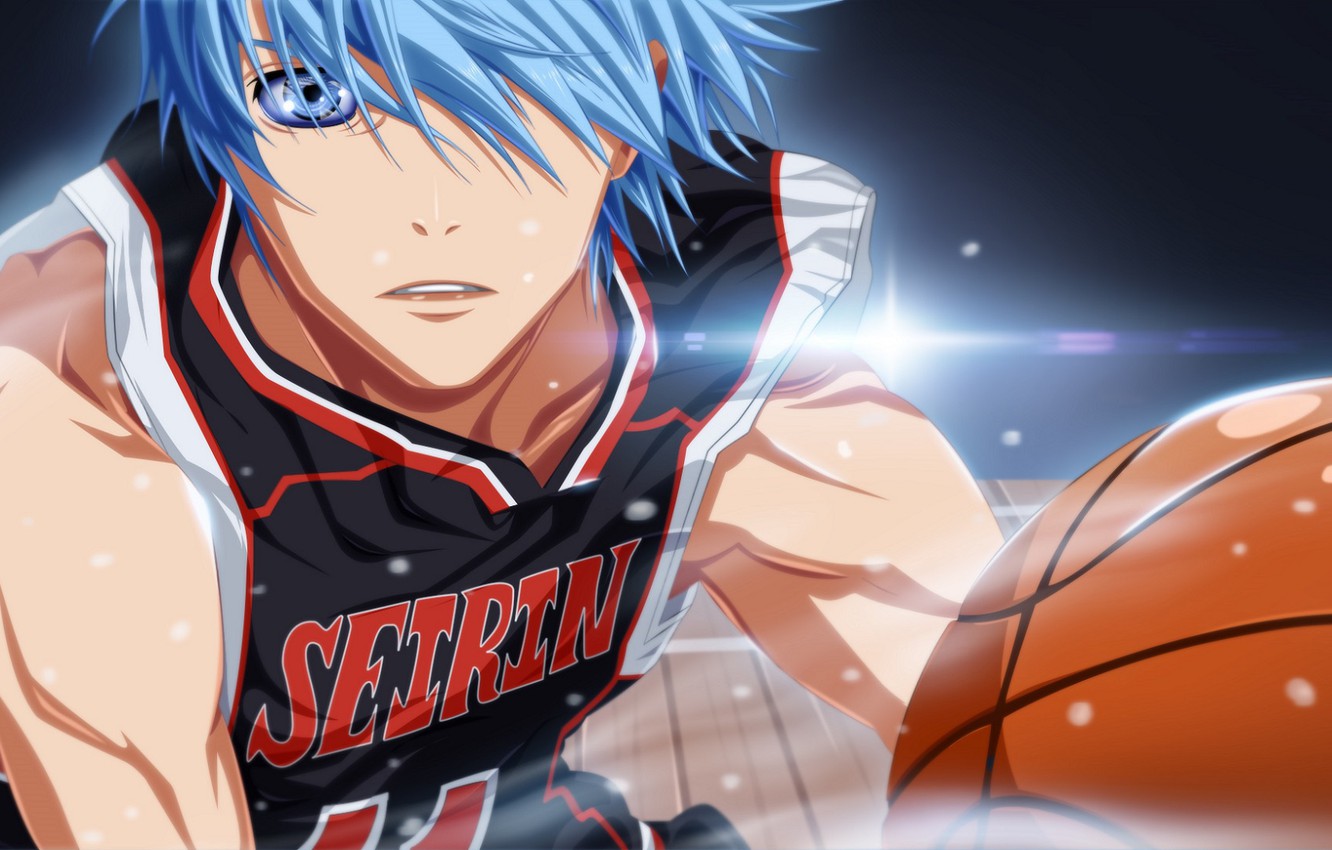 Photo Wallpaper Look, The Ball, Guy, Blue Hair, Art, - Kuroko No Basket Art - HD Wallpaper 