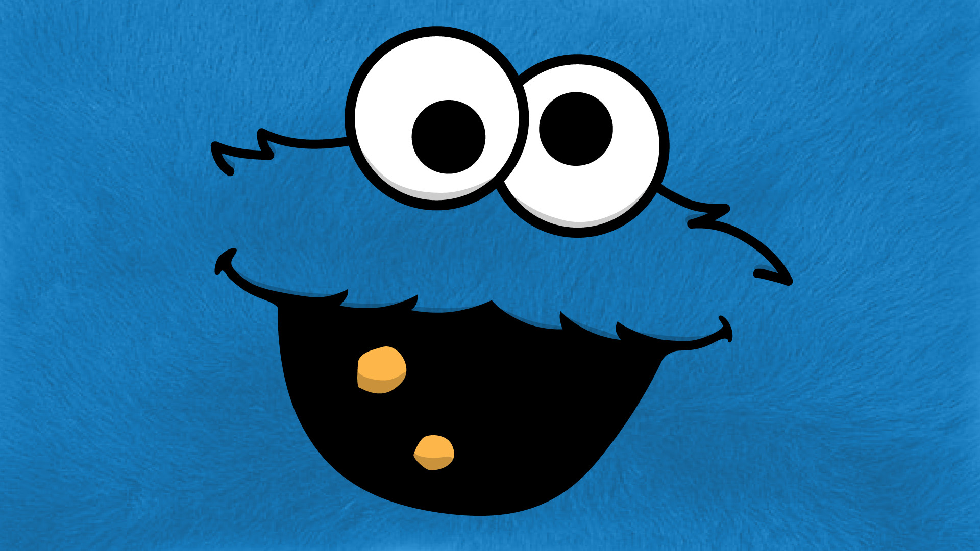 Cookie Monster Hd Desktop Cookie Monster Mobile Wallpaper - Cookie Monster Blue Background - HD Wallpaper 