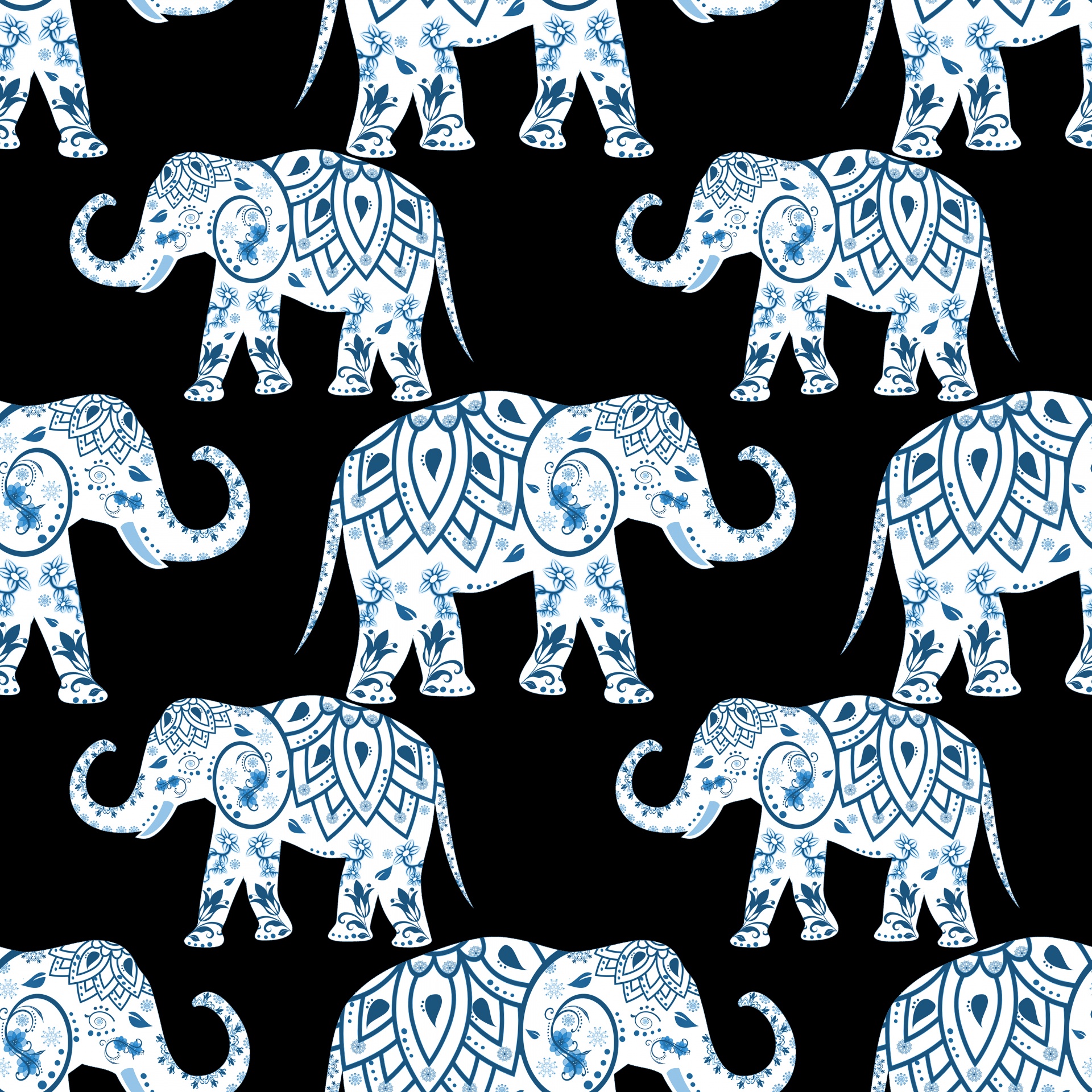 Elephant Elephants Wallpaper Free Photo - Elephant Pattern - HD Wallpaper 