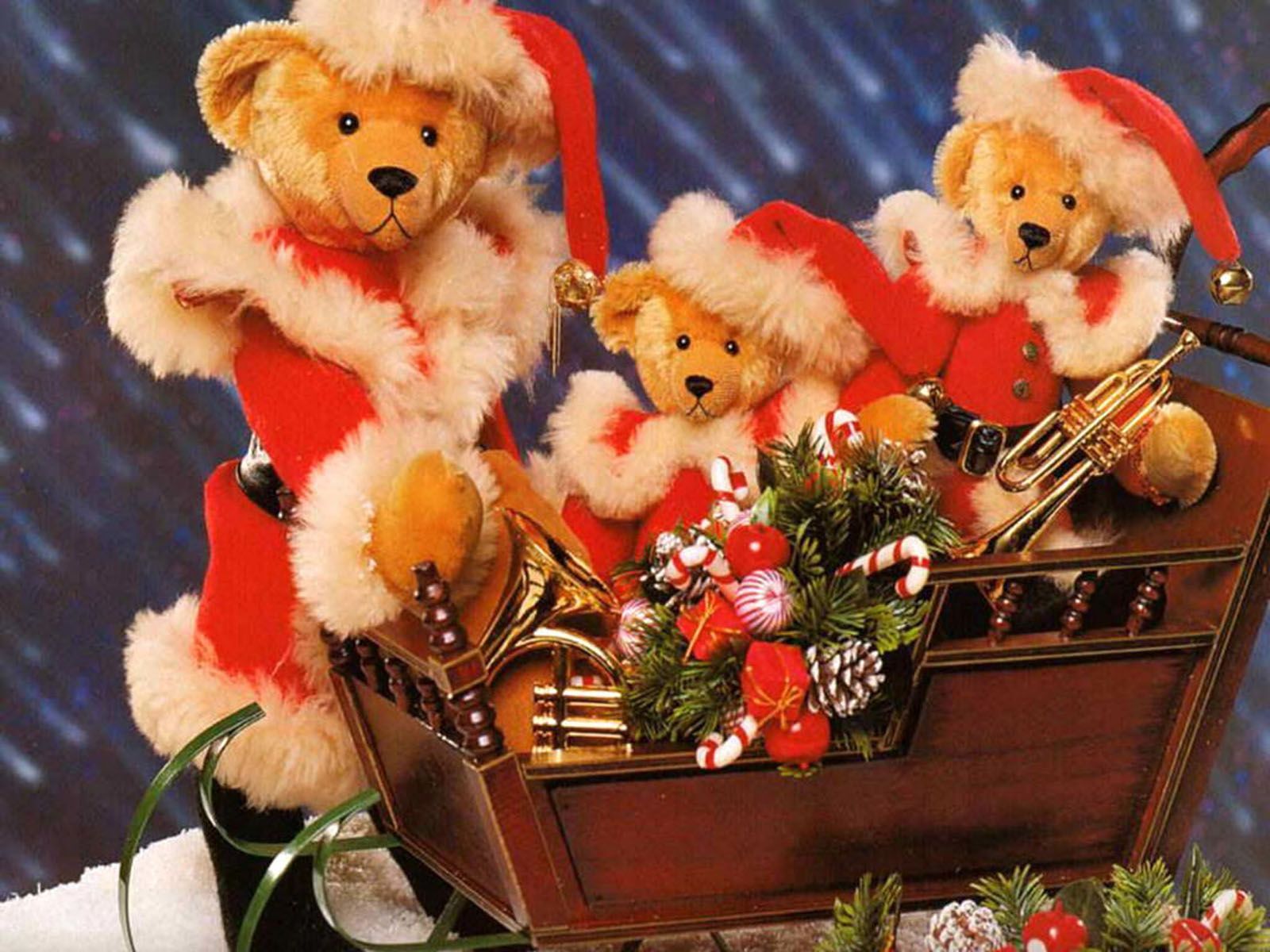 Christmas Bears - Christmas Day Teddy Bear - HD Wallpaper 