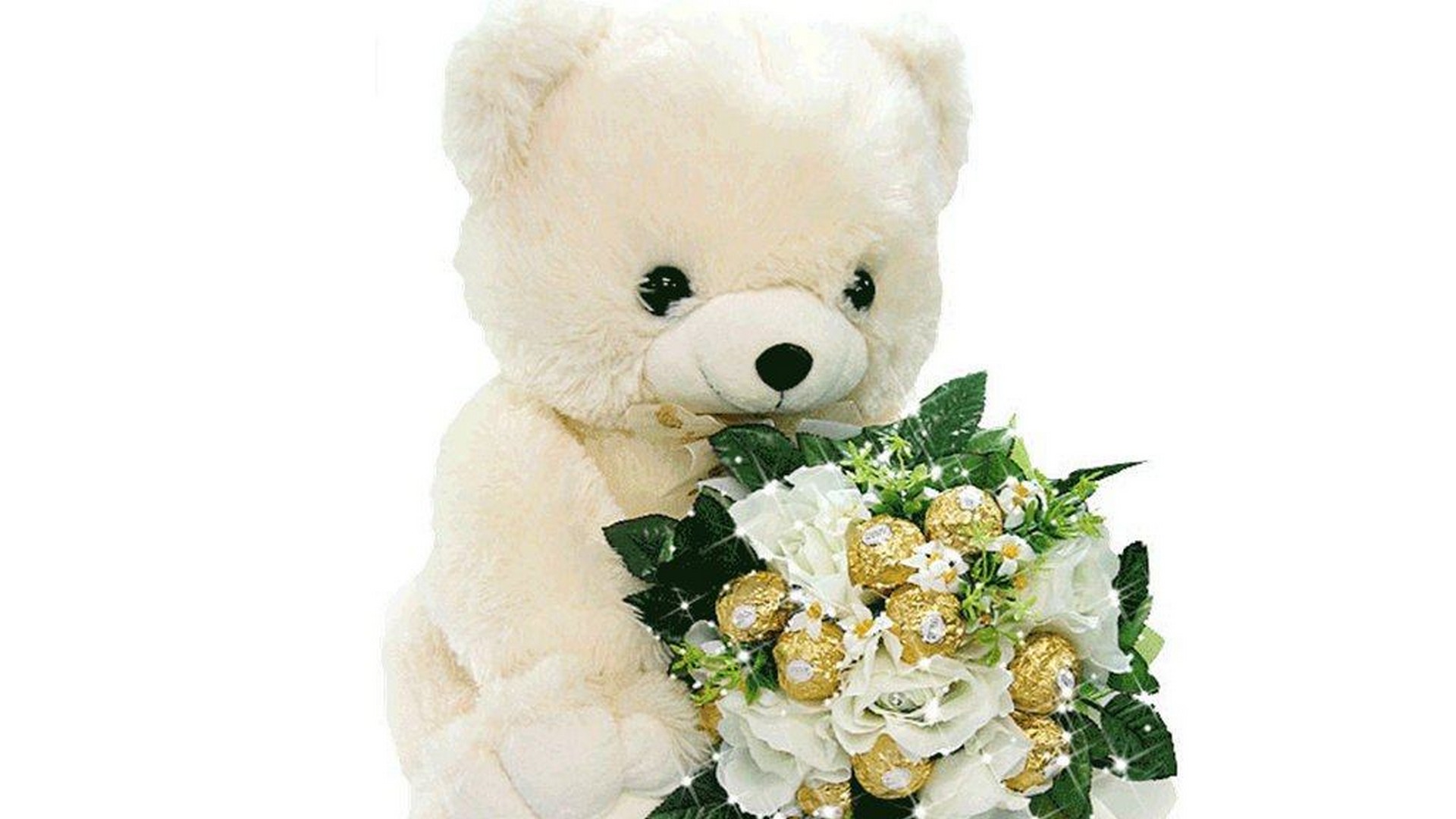 Giant Teddy Bear Wallpaper Hd With Image Resolution - Gif White Teddy Bear - HD Wallpaper 