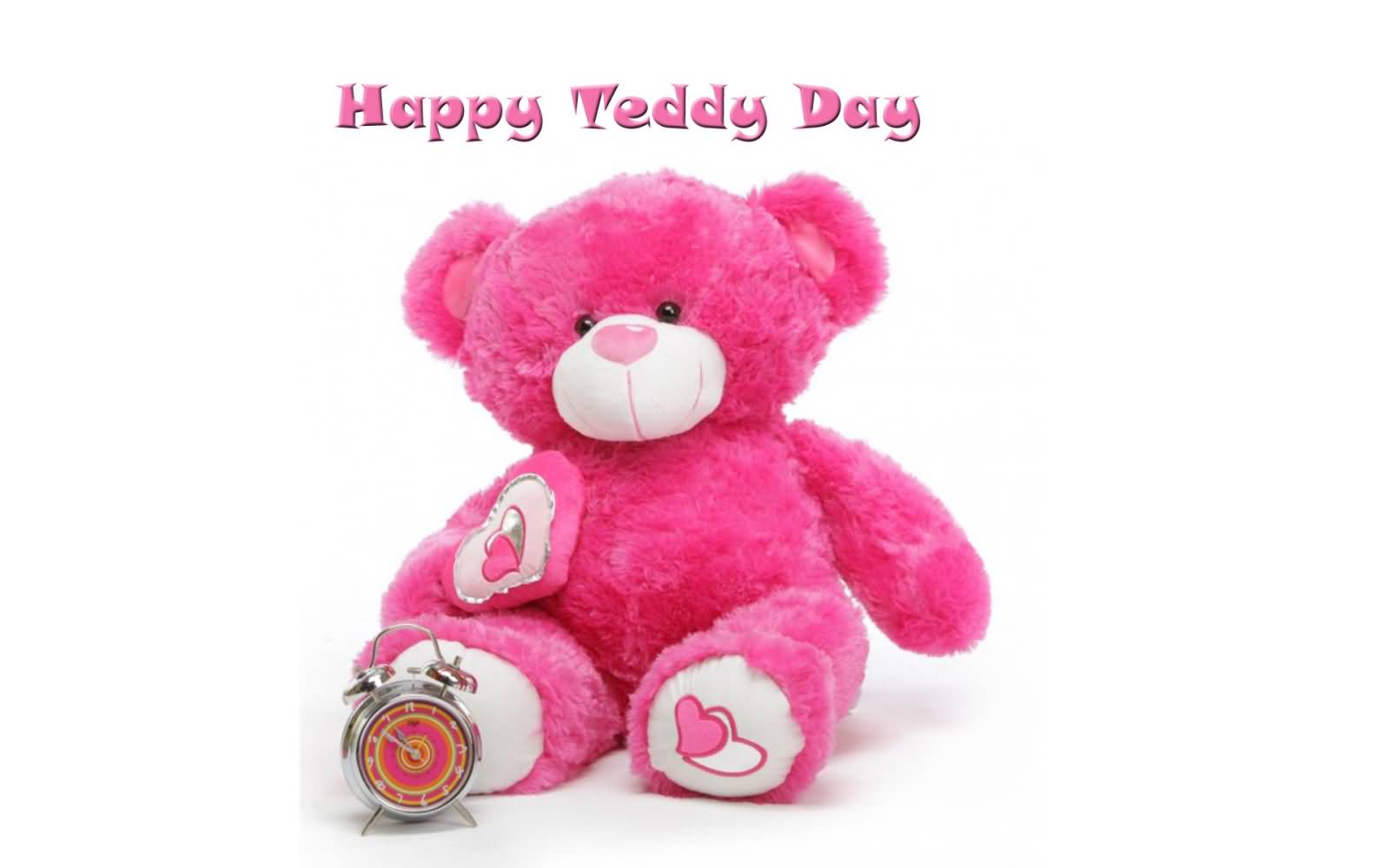Happy Teddy Day Cute Pink Teddy Bear Wallpaper - Teddy Day Images Hd Download - HD Wallpaper 