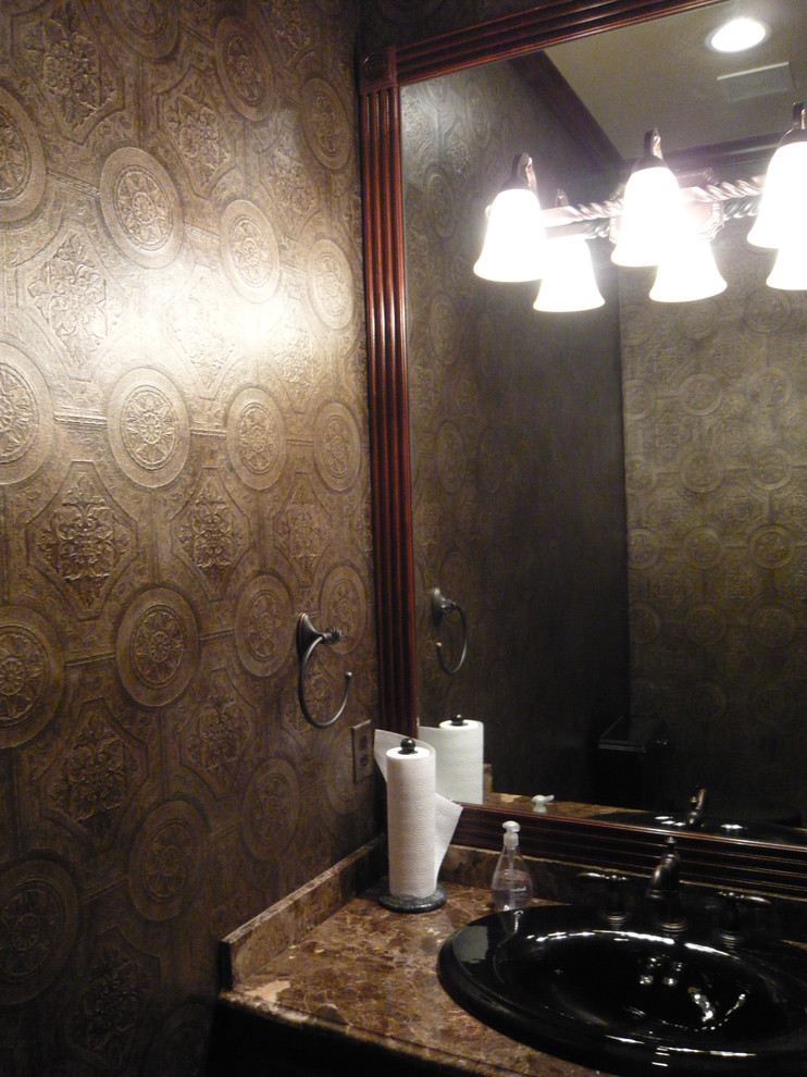 Paintable Wallpaper With Lever H Andles Powder Room - Paintable Wallpaper Rooms - HD Wallpaper 