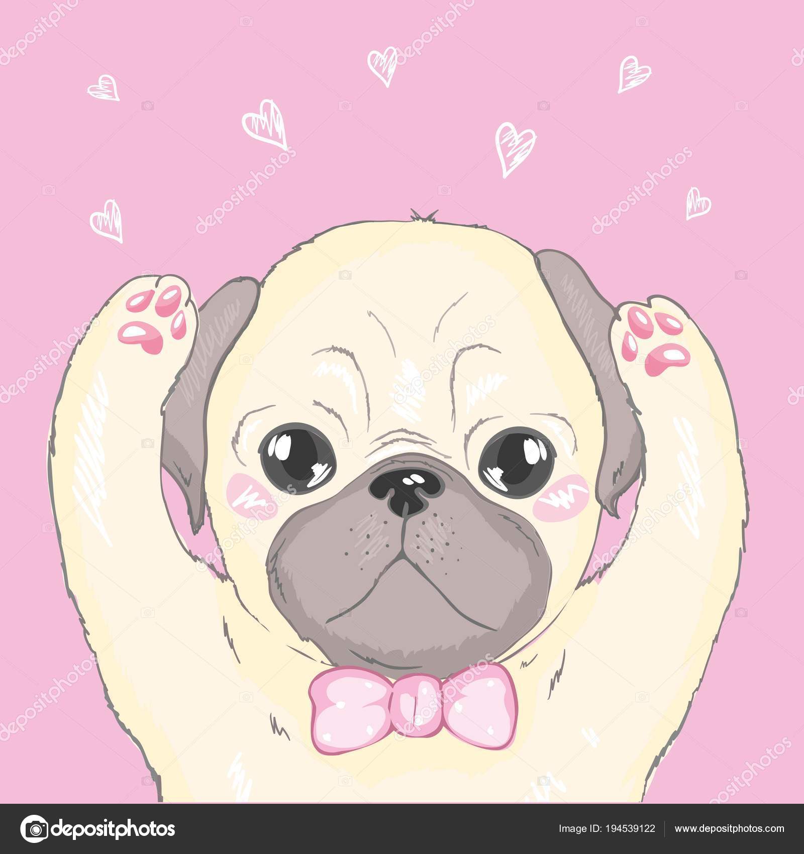 Dogs In Pink Background Cartoon - HD Wallpaper 