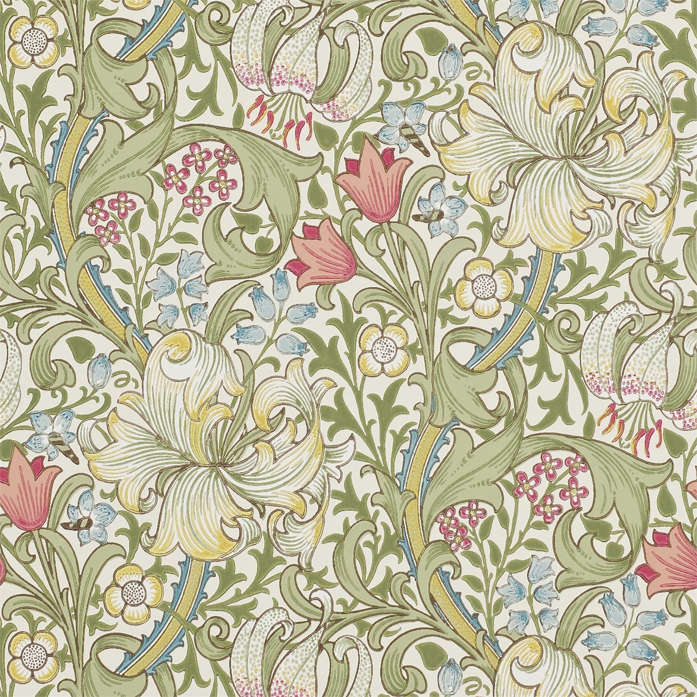 Golden Lily, A Wallpaper By Morris & Co - William Morris Lily - HD Wallpaper 