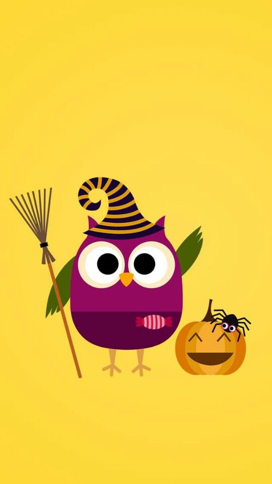 Halloween Owl Wallpaper - Owl Cute Halloween Background - HD Wallpaper 