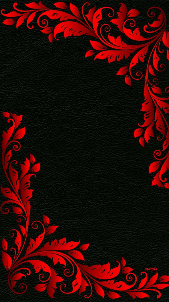 Download «red Black Floral Abstract» Cell Phone Wallpaper - Hd Black And Red Wallpaper For Mobile - HD Wallpaper 