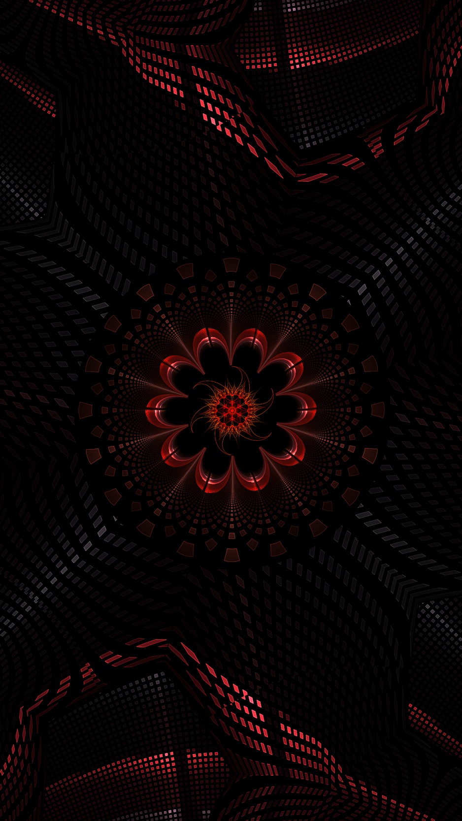Wallpaper Fractal, Dark, Abstraction, Black, Red - Iphone Black And Red -  938x1668 Wallpaper 