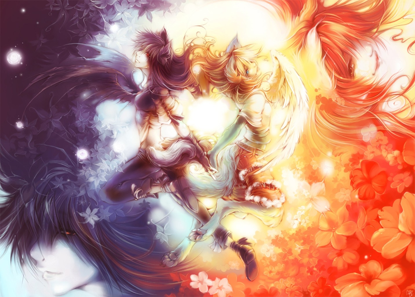 Fantasy Fox Wallpaper Hd - El Sol Y La Luna Anime - HD Wallpaper 