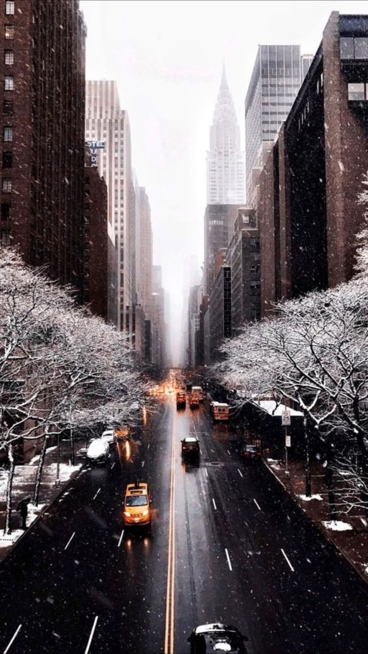 Snow, Winter, And City Image - New York Vsco - HD Wallpaper 