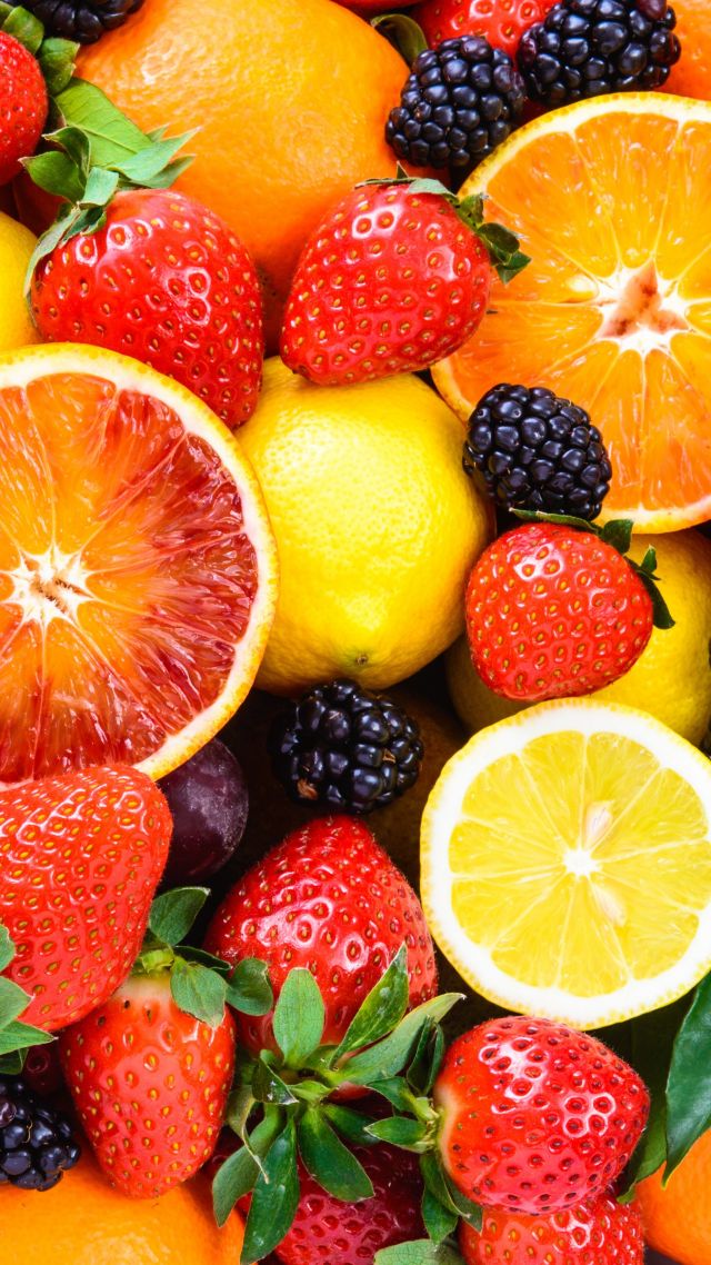 Fruit, Apple, Orange, Strawberry, Lemon, Blackberry, - Fruit - HD Wallpaper 