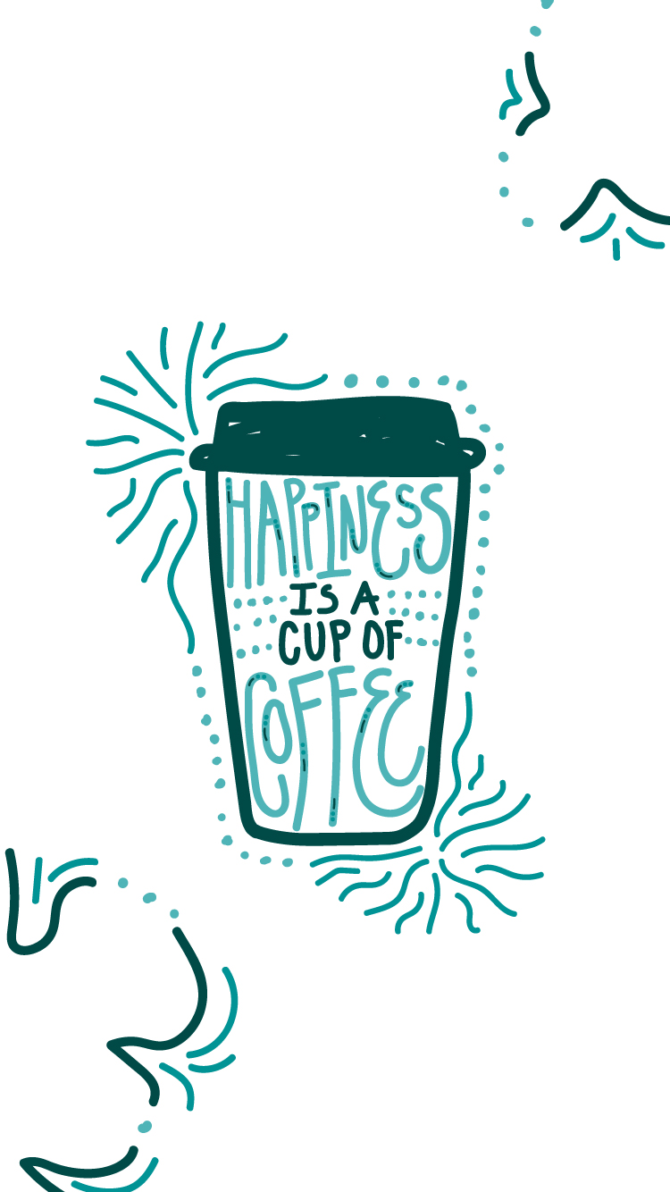 Happiness Is A Cup Of Coffee Phone Wallpaper - Coffee Wallpaper Phone - HD Wallpaper 