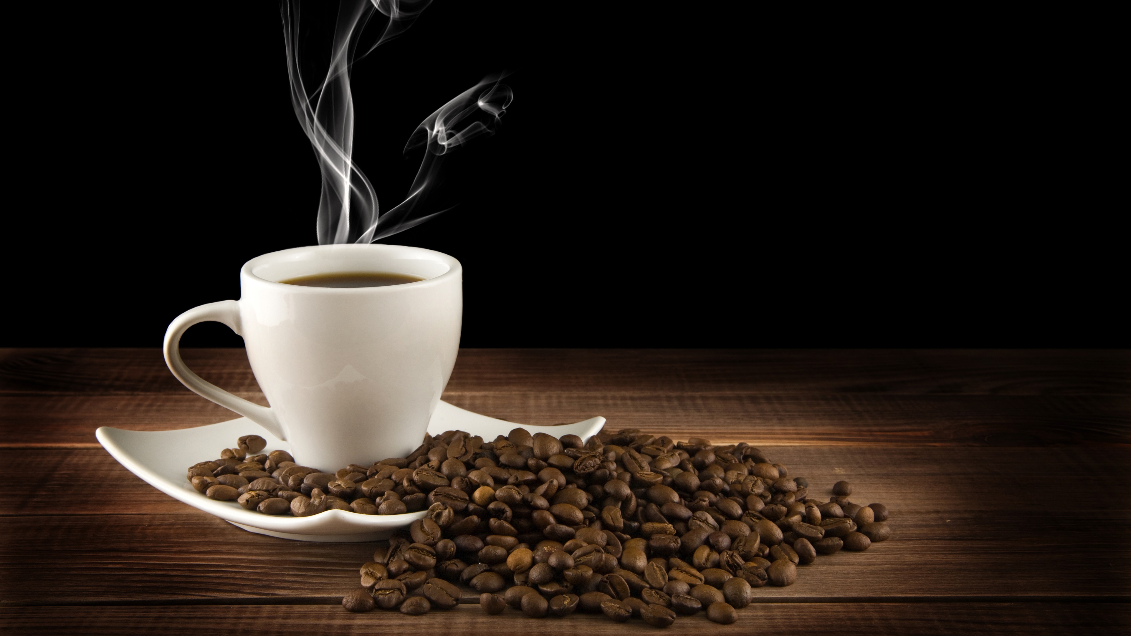 Wallpaper White Cup, Drink, Hot Coffee, Saucer, Steam, - Обои На Рабочий Стол Кофе Утро - HD Wallpaper 
